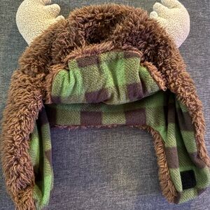Lazy One Brown and Green Checkered Kids Hat
